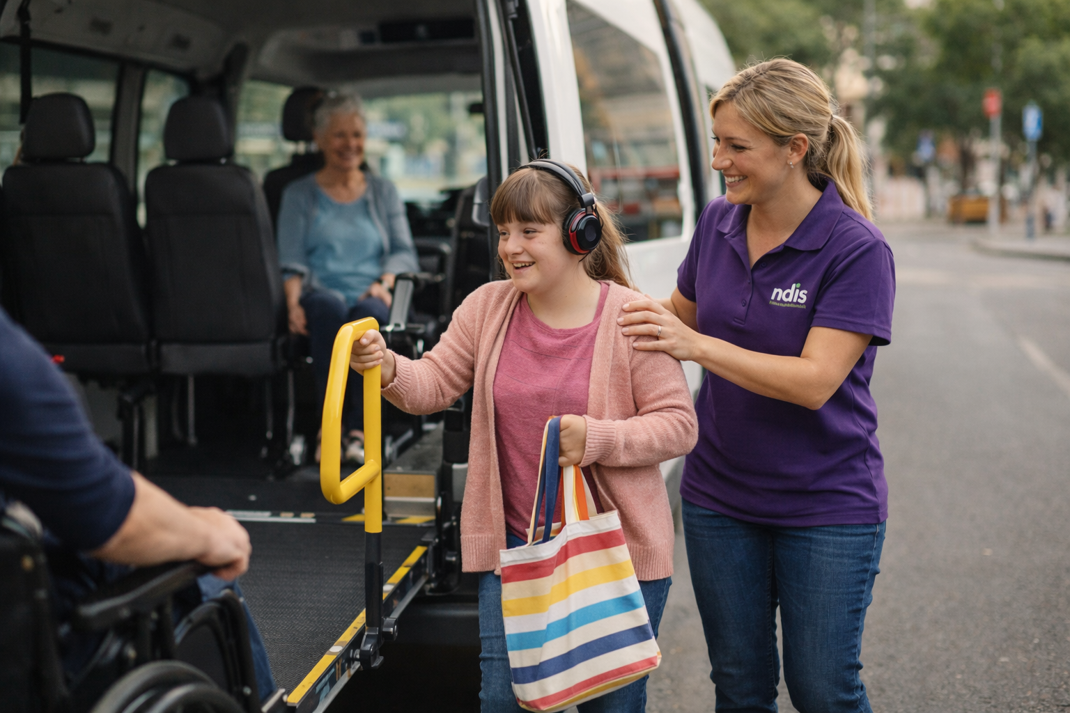 NDIS support worker assisting a participant